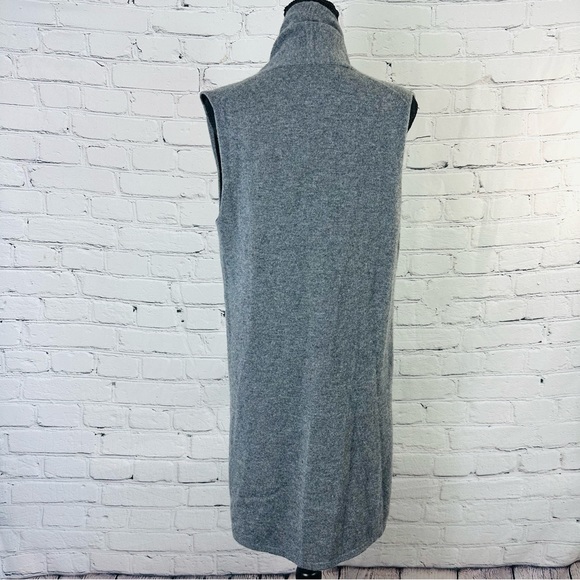 MAX STUDIO GREY 2PLY CASHMERE OPEN FRONT SLEEVELESS SWEATER SIZE(M) - Picture 7 of 8